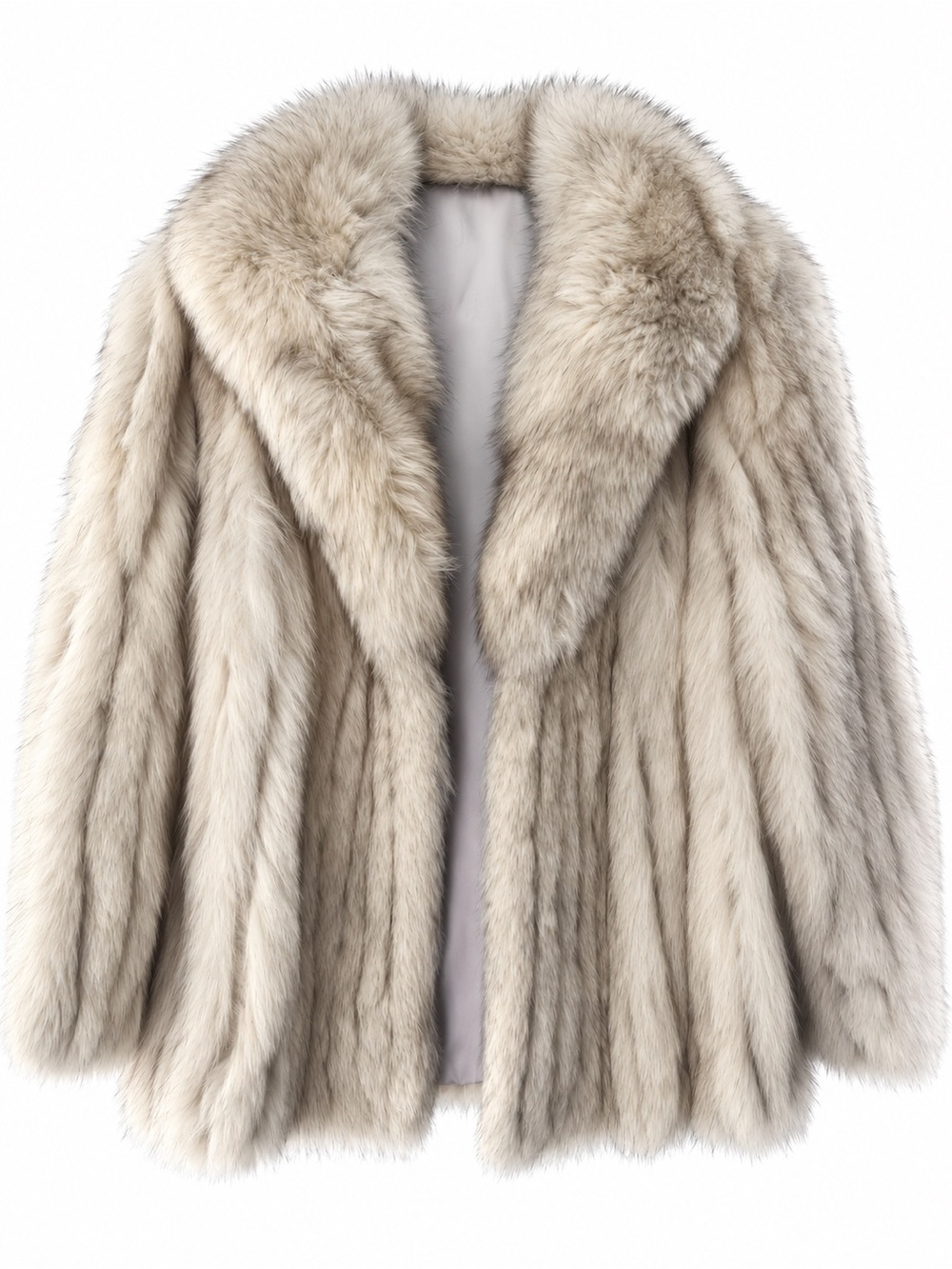 Genuine Finland Blue Fox Fur Glam Statement Jacket